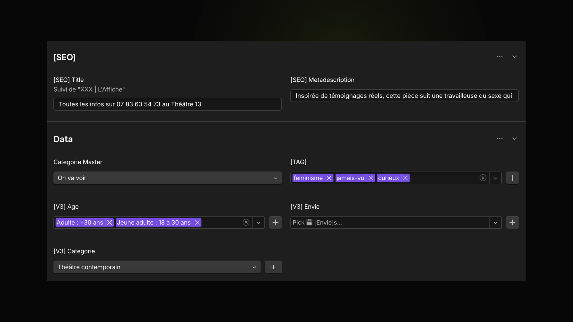 CMS Item Layout