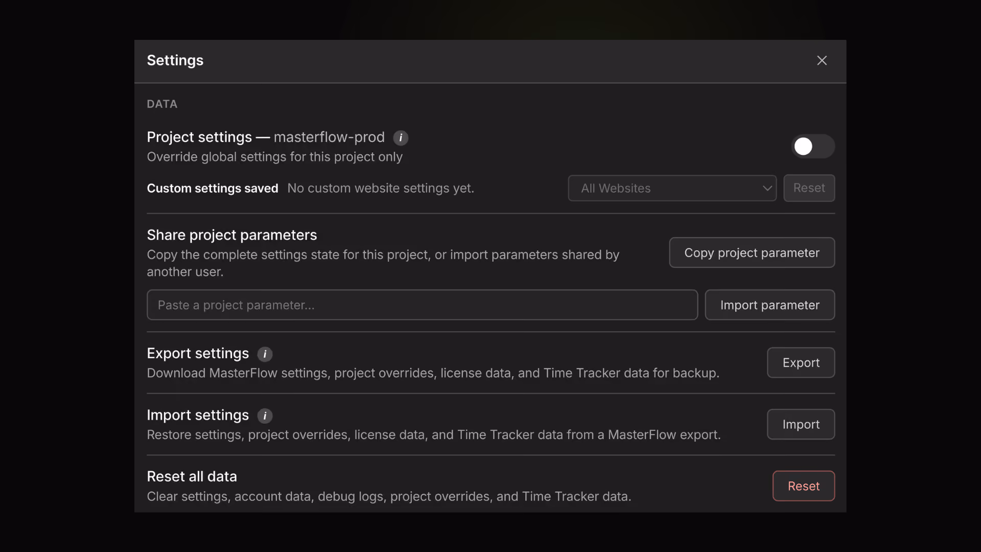 Project Settings